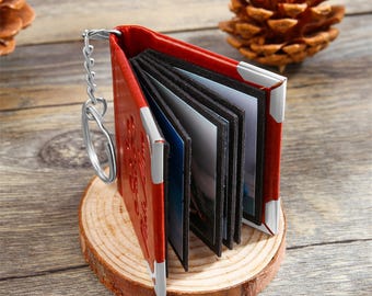 Aangepaste mini-fotoalbum sleutelhanger, gepersonaliseerde cadeaus voor moeder, cadeau van dochter aan ouders, Vaderdagcadeaus, verjaardagscadeau vriend