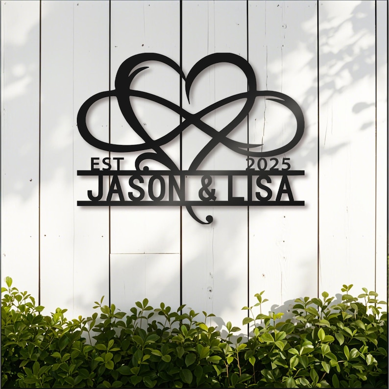 Custom Wedding Gift Metal Sign, Personalized Family Name Metal Sign ...