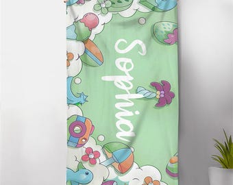 Toalla de playa personalizada, toalla de baño con nombre personalizado, toalla de piscina, toalla de playa con nombre, regalo de cumpleaños para exteriores, regalo para niños