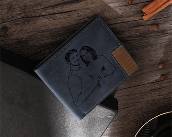 Cartera personalizada, Cartera para hombre, Cartera a medida, Cartera grabada, Cartera para padrinos de boda, Cartera de cuero, Regalo para novio, Regalo del Día del Padre