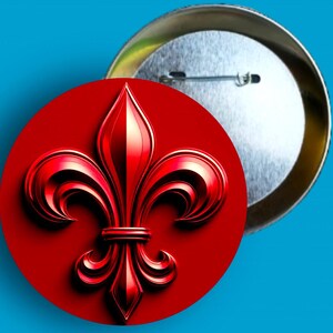 Épingle de fleur de lys de la Nouvelle-Orléans 1,5" NOLA, épingle pour sac à dos, cadeau de mardi gras, cadeau de Mardi Gras, Bourbon Street, quartier français, cadeau d'art