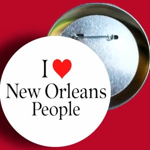 J'aime les gens de la Nouvelle-Orléans, épingle NOLA, cadeaux de Noël, cadeau de Mardi Gras, Bourbon Street, quartier français, coeur rouge, épingle, coeur, New Orleans