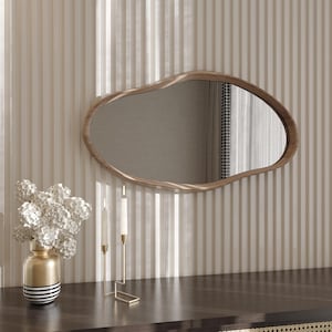 Specchio con cornice in legno asimmetrica, specchio irregolare, specchio decorativo per la casa, specchio per l&#39;ingresso, specchio astratto, specchio moderno per la casa