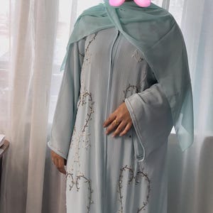 Hand Embellished Elegant Abaya, Occasion Wear Kaftan, Modest Islamic Dress, Formal Dubai Style Abaya for Eid, Wedding, Party