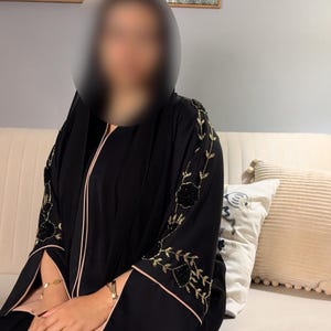 Hand Embellished Elegant Abaya, Black Abaya, Modest Islamic Dress, Formal Dubai Style Abaya for Eid, Wedding, Party abaya
