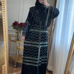 Velvet Abaya, Abaya for women, Dubai Abaya, Luxury crystal Abaya, niqah abaya, muslimah, wedding dress, Eid outfit, Ramadan gift