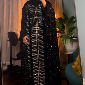 Khaleeji Dress, Kaftan dress,  Abaya, Luxury embellished Black Abaya, niqah abaya, muslimah, wedding dress, Eid outfit,