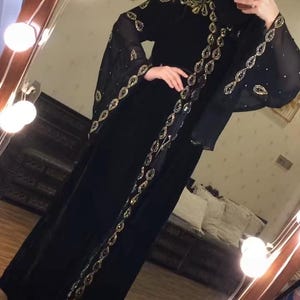 Velvet Abaya, Abaya for women, Dubai Abaya, Luxury crystal Abaya, niqah abaya, muslimah, wedding dress, Eid outfit, Ramadan gift