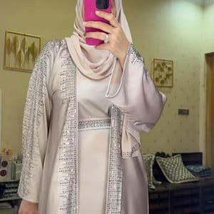 Abaya / Burka / Kimono Ouvert En Satin Noir - Marque Ameerah - Neuf Sans étiquettes - Taille Unique ?