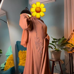 Abaya, Modest clothing, Dubai abaya set, Abaya for women, Beige abaya, Ramadan gift, Eid outfit, Muslim dress, Nikah dress, Islamic clothing