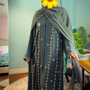 Hand Embellished Elegant Abaya, Occasion Wear Kaftan, Modest Islamic Dress, Formal Dubai Style Abaya for Eid, Wedding, Party