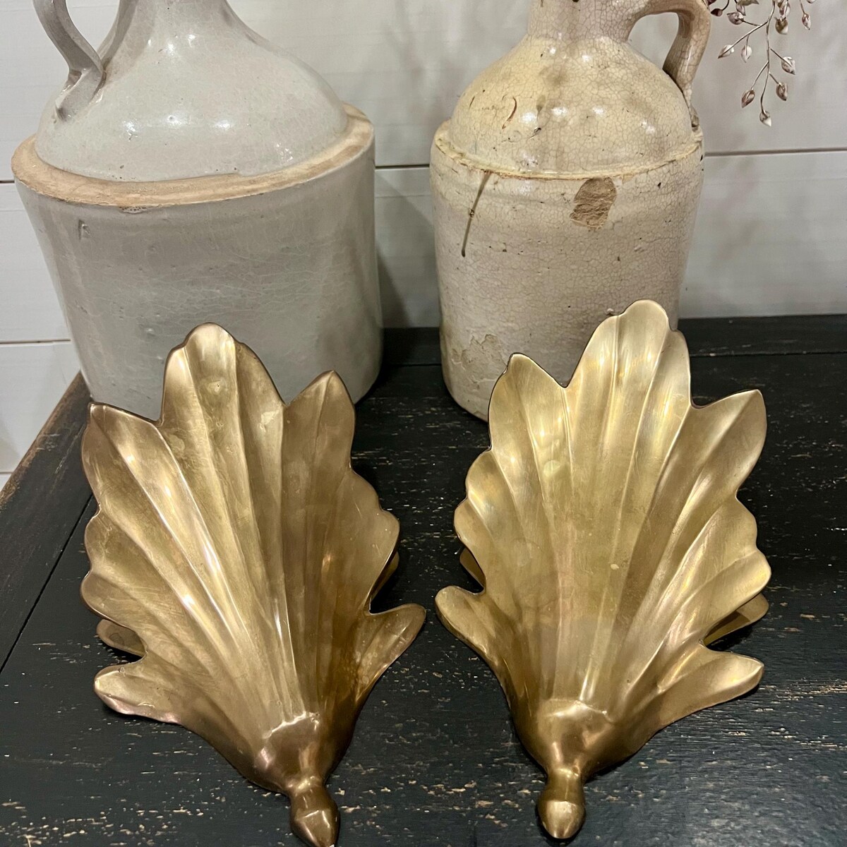 Vintage Art Deco Brass Leaf Wall Pockets - Pair - Etsy