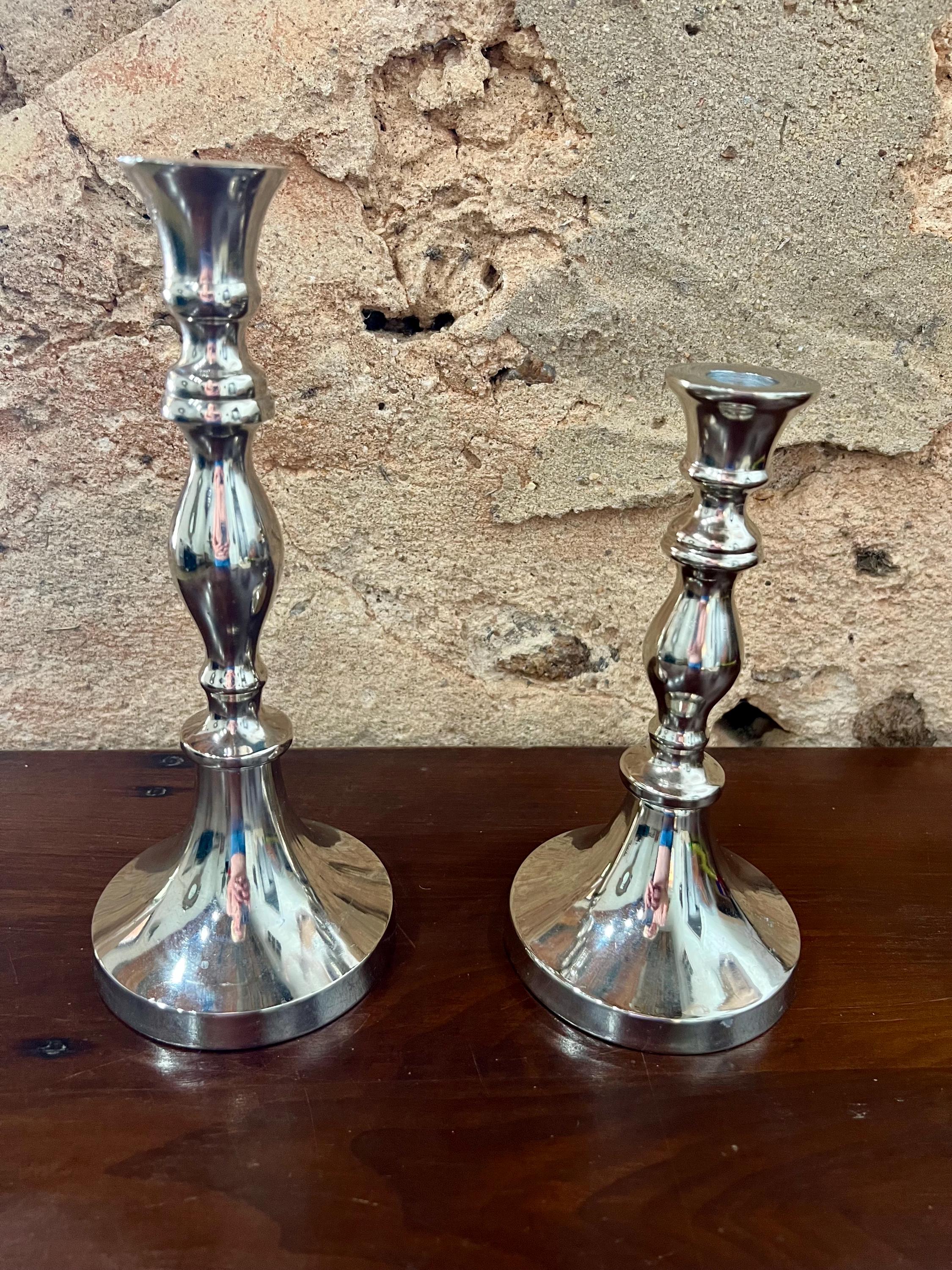 Bougeoir Vintage Art Déco En Métal Argenté Pour 8 Bougies | Porte-bougies Rétro | Décoration De Table élégante