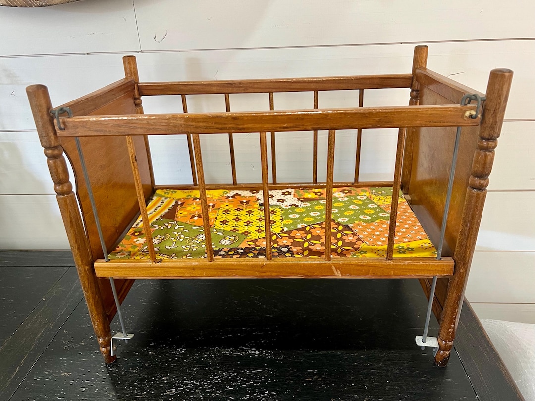 Wooden Doll Bed Vintage Doll Crib Vintage Doll Cradle 2025