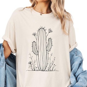 Cactus Plant Lover Gift Gardening Comfort Colors Shirt Desert Vibes Cactus Plant Shirt Cactus Graphic Tee Desert Theme Shirt For Women Tops