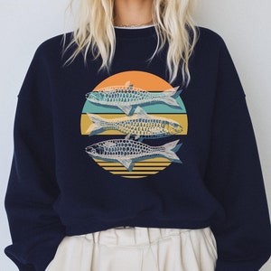 Sardine Tin Fish Trend Crewneck Sweatshirt Trendy Seafood Shirt Sardine Tin Shirt Tinned Fish Sweater   Womens Sweater Coastal Gifts For Her