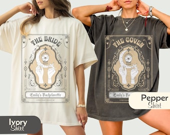 Custom Coven Bachelorette Shirt – Witch Tarot Card Gothic Bridal Party Comfort Colors Matching Tees