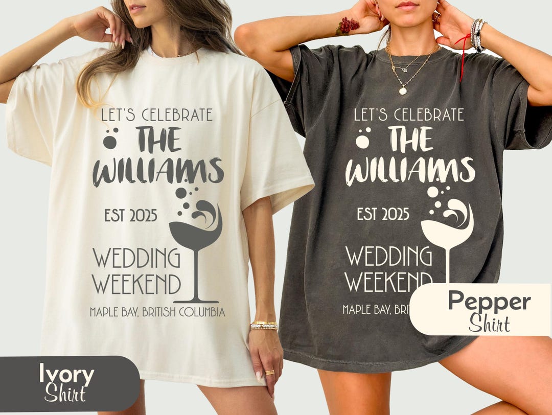 Wedding Merch Examples Custom Wedding Shirt • Wedding T-shirt Toss • Custom Cocktail Wedding ...