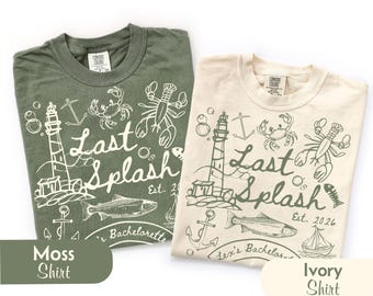 Brides Last Splash Coastal Bachelorette Comfort Colors Shirt, Coastal Beach Bach Shirts
