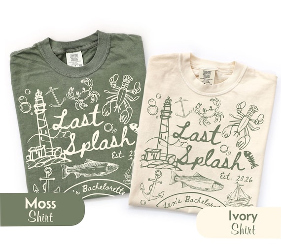 Brides Last Splash Coastal Bachelorette Comfort Colors Shirt, Coastal Beach Bach Shirts