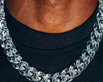 Clear Cuban Link Chain