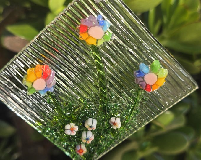 Featured listing image: 3-Piece Floral Rainbow Suncatcher