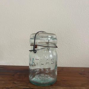 Vintage Atlas Canning Jar with Glass Lid
