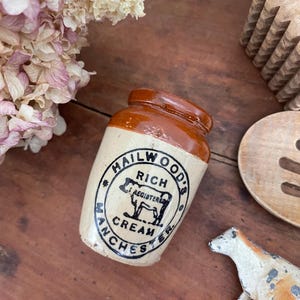 English Manchester Creamery Stoneware Cream Pots