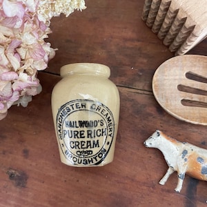English Manchester Creamery Stoneware Cream Pot