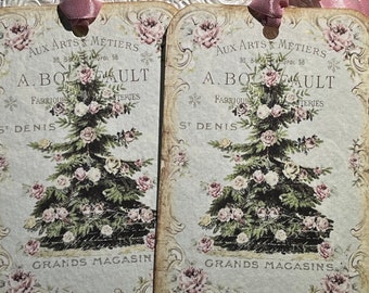 Set of 6 Holiday / Christmas tree tags