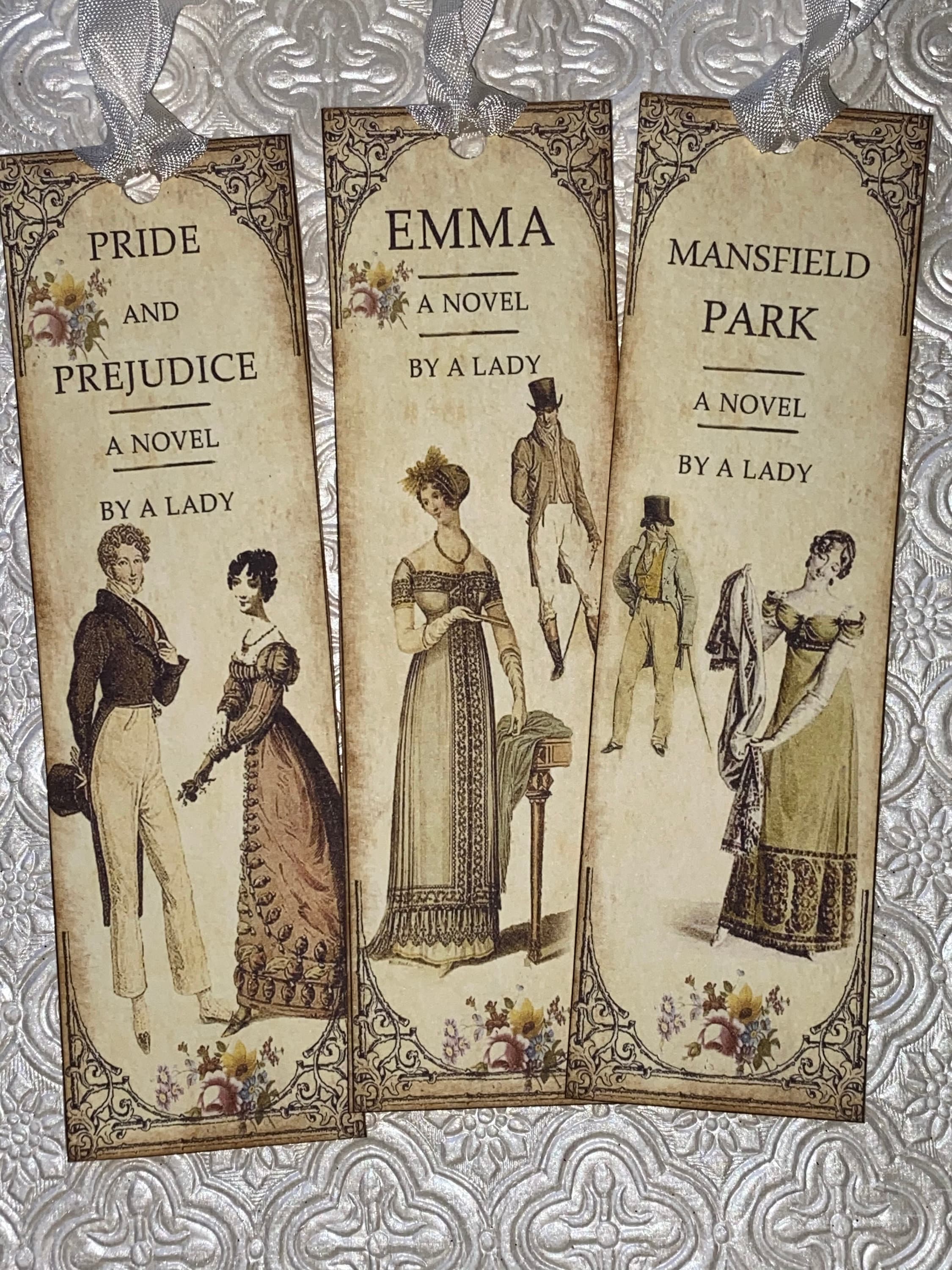 Jane Austen tags, set of 6, all different. Novel by a Lady,