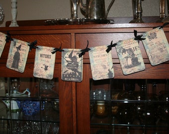 WITCH  Banner / Garland. Salem witches, witch trials