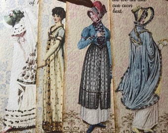 Jane Austen, Emma, Persuasion Bookmarks or tags set of 4