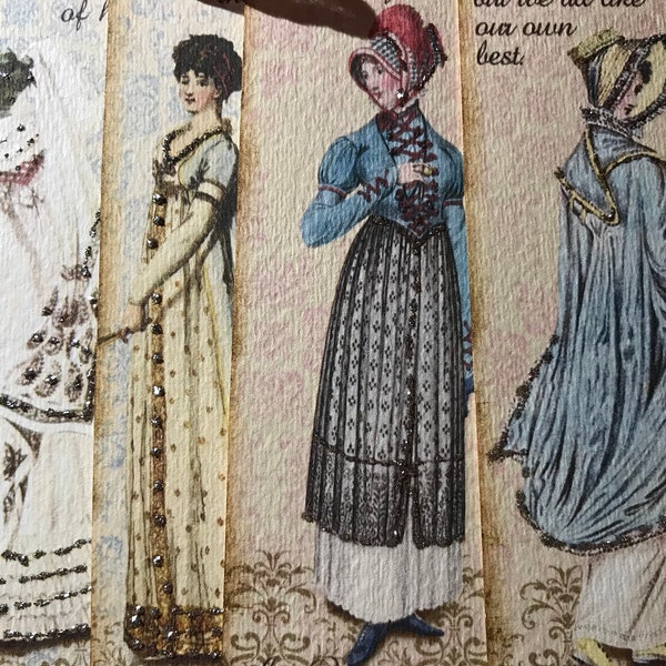 Jane Austen, Emma, Persuasion Bookmarks or tags set of 4