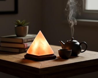 Pyramid Himalayan Salt Lamp: Handcrafted Pink Rock Salt Decor