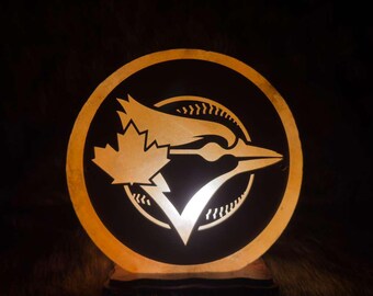 Blue Jays 3D Salt Lamp: Handcrafted Pink Rock Salt Decor
