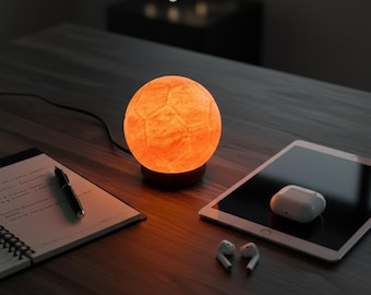 Football Himalayan Salt Lamp: Handcrafted Pink Rock Salt Decor