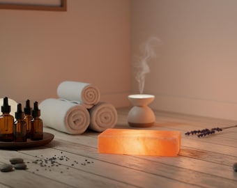Handmade Himalayan Pink Salt Brick: Natural Home Decor (8x4x1 inch)
