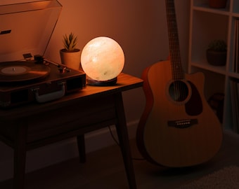 Mini Sphere Himalayan USB Salt Lamp: Handcrafted Pink Rock Salt Decor
