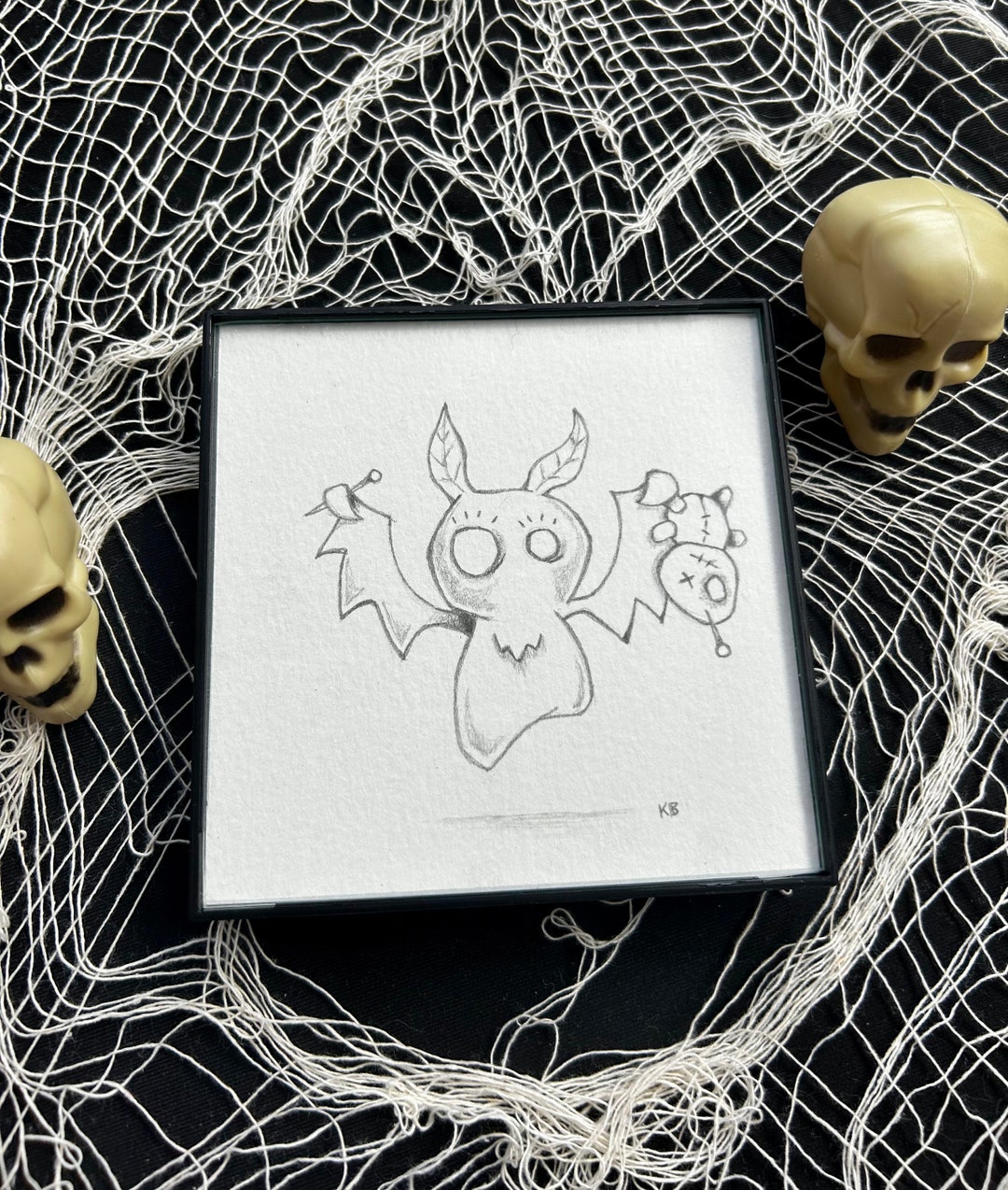 Mothman 4 X 4 Original Framed Drawing Etsy