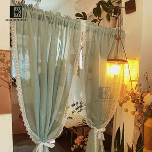 Custom Cafe Curtain Made to Order,Handmade Linen Cafe Curtains in Custom Sizes,Window and Door curtains,Home Decor, Mothers Day Gift for Her