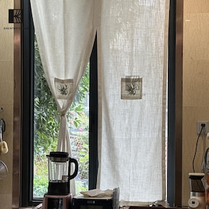 Handmade Linen Cafe Curtains in Custom Sizes,Custom Cafe Curtain Made to Order,Window and Door curtains,Mothers Day Gift for Her,Home Decor