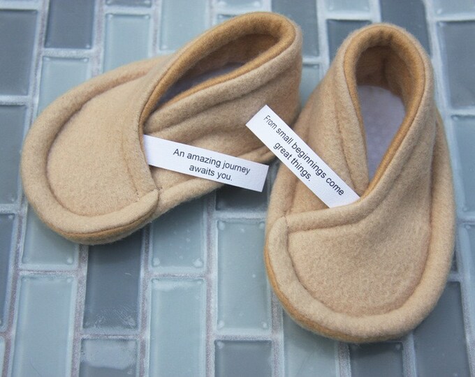 Fortune Cookie Baby Booties - You Personalize Fortunes - Etsy