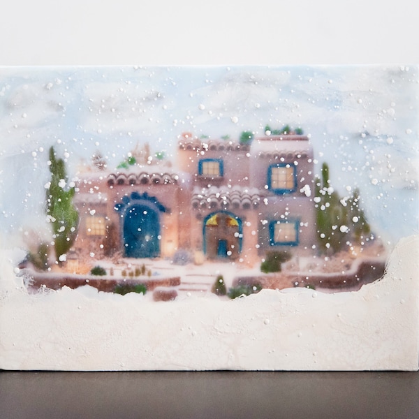 A Winter Story.  Encaustic Painting, Winter Encaustic Painting,  Wax Painting, Original Encaustic Art