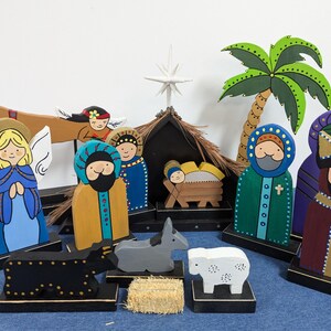 Nativity Scene (14 pcs), Nativity Set, Holiday, Christmas Decorations, Christmas Decorations, Manger Scene, Handmade, Religious Christmas