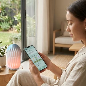 Essential Oil Diffuser with iOS App | Smart LED Aromatherapy Lamp | Relaxation Night Light | Self Care Gift for Her