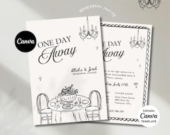 Uitnodiging repetitiediner: The Night Before-uitnodiging digitale download Canva