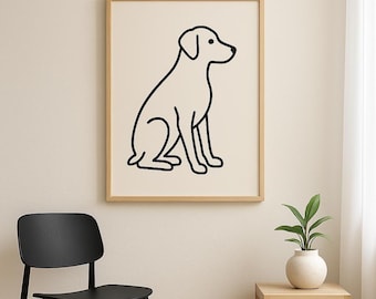 Minimalist Dog Line Art – Digital Download