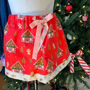 Roter Lebkuchen Kuscheliger Flanell Pyjama Shorts mit Schleife