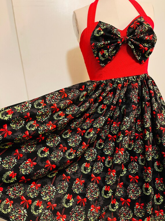 jasmine halter mini dress Rose Halter 1950S Vintage Dress Swing Dress – Jolly Vintage main image 1